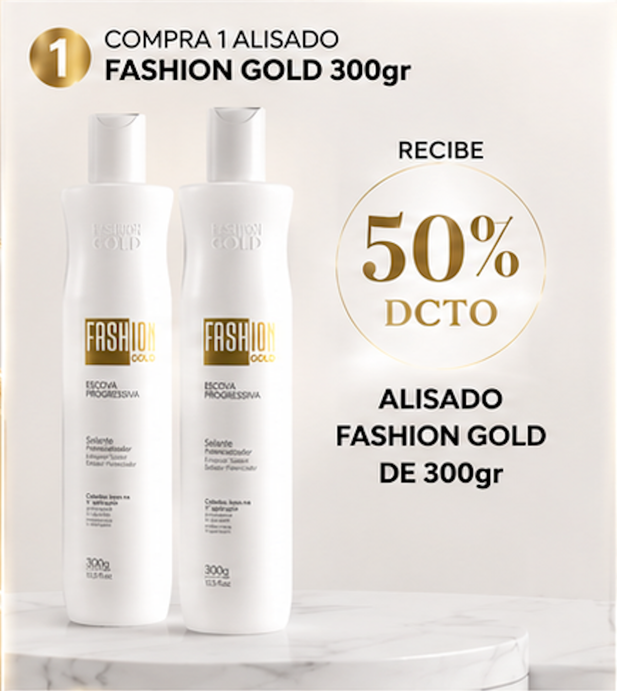 KIT Especial 2x Fashion Gold - Alisado en Casa 300 g (2da Unidad 50% Descuento)
