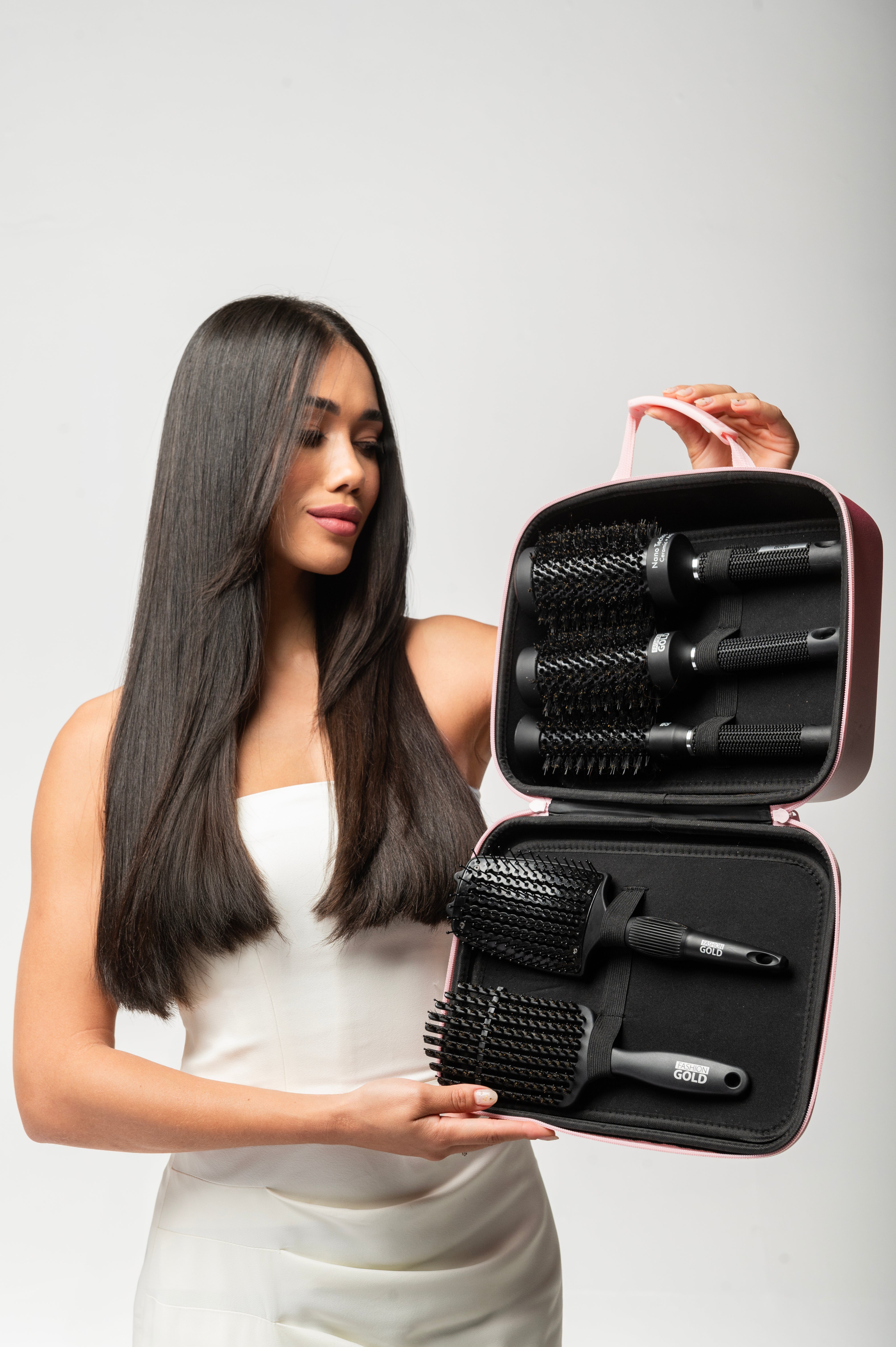 Kit de Cepillos Profesionales Stylist - Fashion Gold