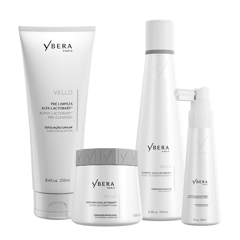 Vello ALFA-ACTOBABY® - Kit PreCleaning 250ml + Shampoo 250ml + Máscara 200gr + Serum 90ml