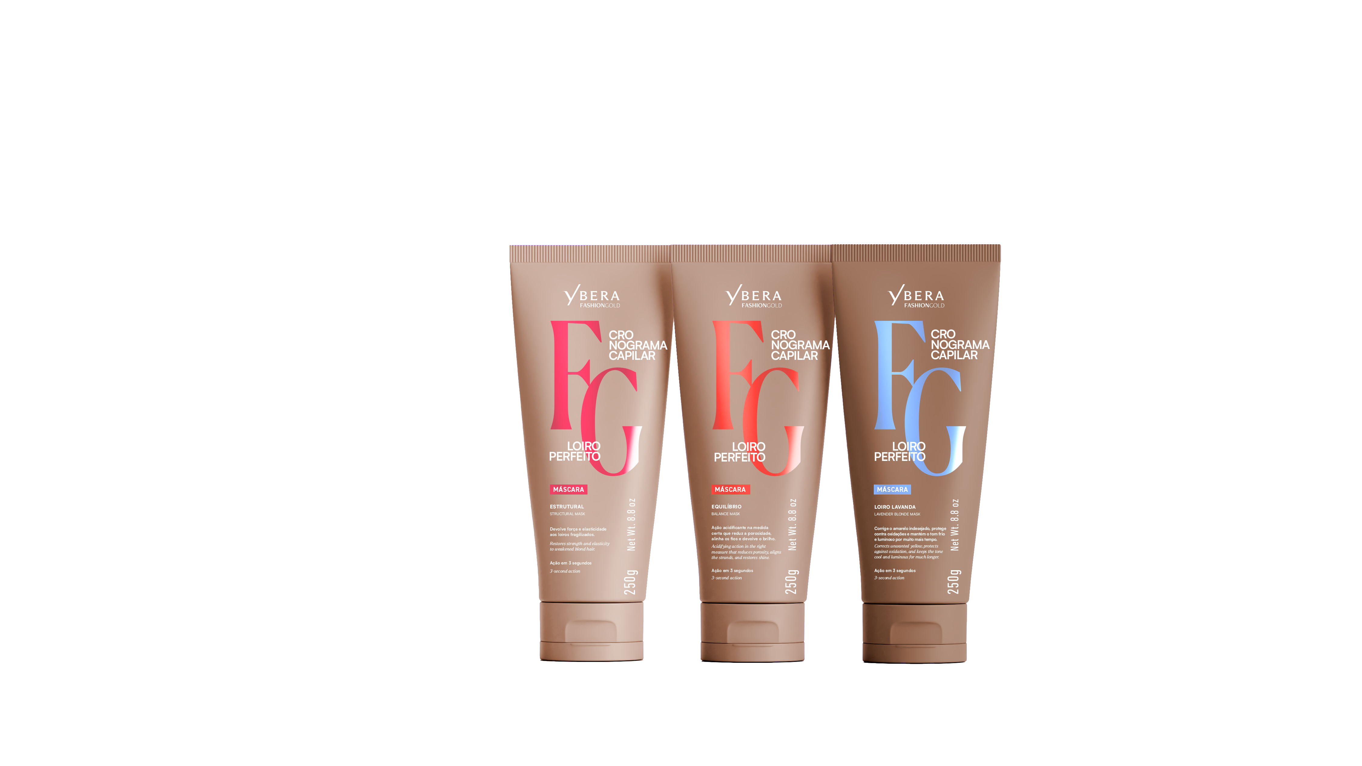 KIT Cronograma RUBIO Lata x3 Tubos 250 g c/u + Shampoo 500 ml