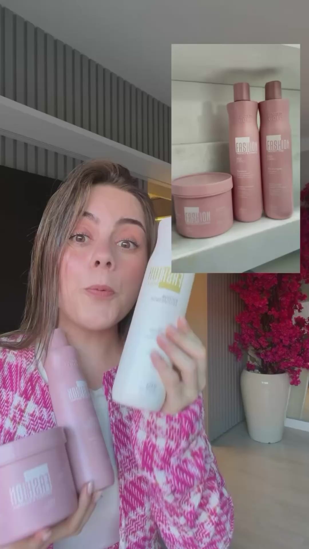 Fashion Gold - Alisamento em Casa 300gr + Shampoo Protetor e Controle 300ml + Máscara 250gr + Pré Shampoo 300ml